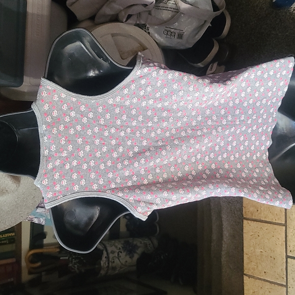 Alloy juniors XL Gray & pink hearts Skull racer back t-shirt - Picture 5 of 7